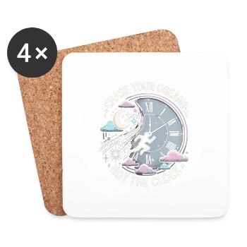 Verfolge deine Träume, nicht die Uhr - Untersetzer (4er-Set) - Weiß - Vorne