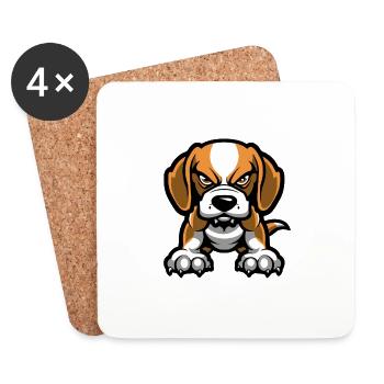 Beagle Hund Maskottchen - Untersetzer (4er-Set) - Weiß - Vorne