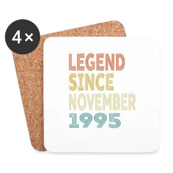 Vintage Legend Depuis novembre 1995, 29ème anniversaire - Dessous de verre (lot de 4) - blanc - Devant