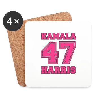 Kamala Harris 47. Präsidentin der USA - Untersetzer (4er-Set) - Weiß - Vorne