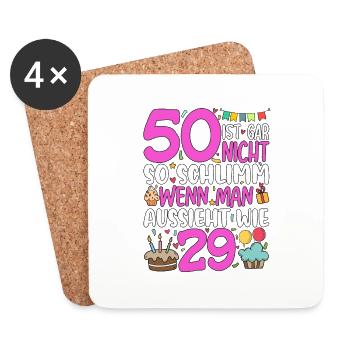 50 isn't so bad - Coasters (set of 4) - white - Front