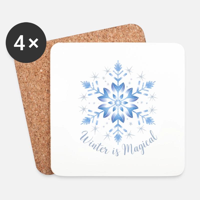 Der Winter ist magisch - Untersetzer (4er-Set) - Weiß