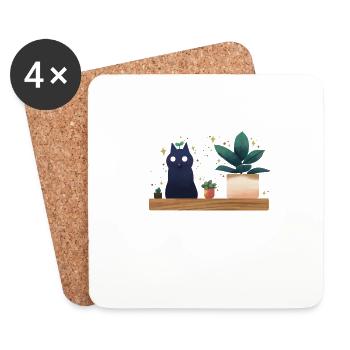 Plantes Jardinage Jardinier - Dessous de verre (lot de 4) - blanc - Devant