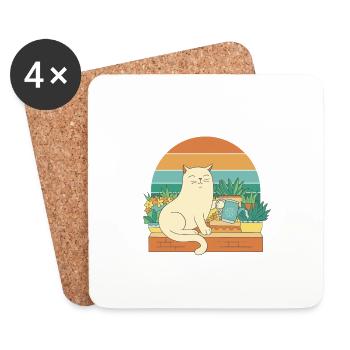 Plantes Jardinage Jardinier - Dessous de verre (lot de 4) - blanc - Devant
