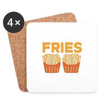 Frites Nourriture Jeu de mots Pomme de terre - Dessous de verre (lot de 4) - blanc - Devant