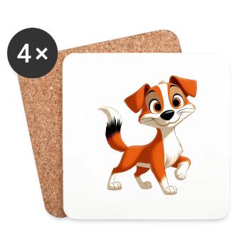 Foxterrier - Untersetzer (4er-Set) - Weiß - Vorne