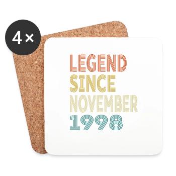Vintage Legend Depuis novembre 1998, 26ème anniversaire - Dessous de verre (lot de 4) - blanc - Devant