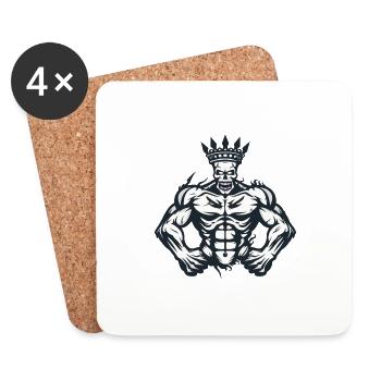 Skeleton Muscles Fitness King - Coasters (set of 4) - white - Front