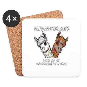 ALPACA PARADISE FLUFFY ADVENTURE - Coasters (set of 4) - white - Front