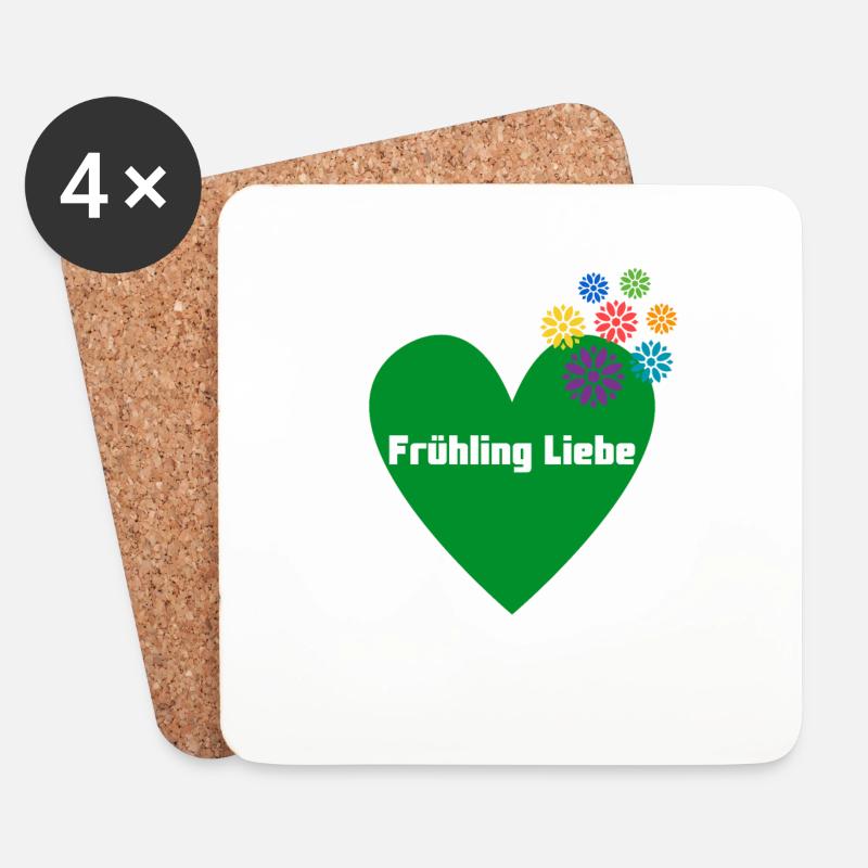 Herz Design Frühling Liebe von Gregor Jell - Untersetzer (4er-Set) - Weiß