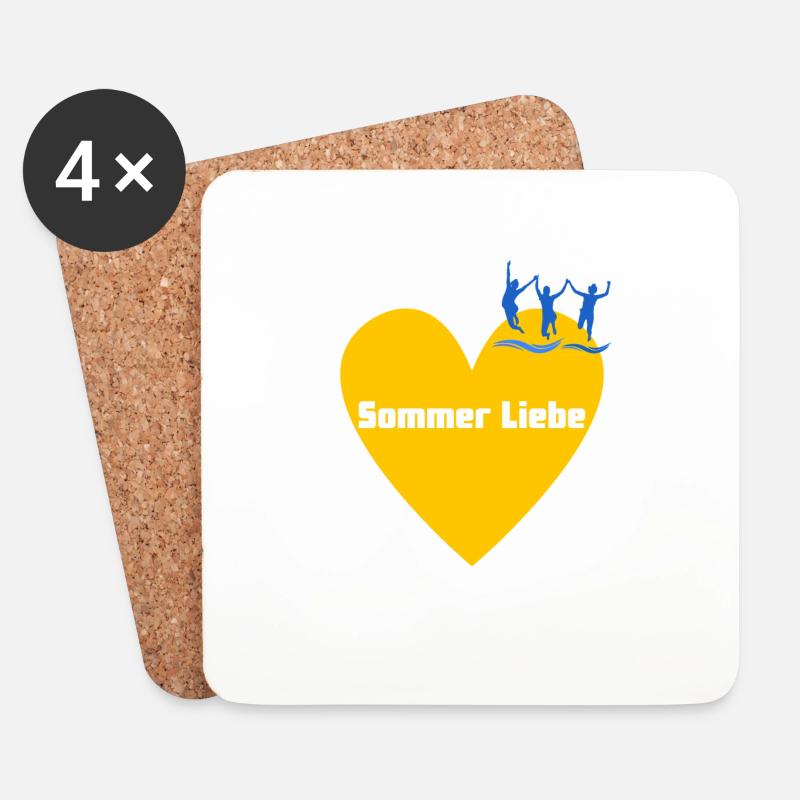 Herz Design Sommer Liebe von Gregor Jell - Untersetzer (4er-Set) - Weiß