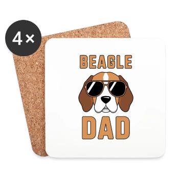 Beagle Dad Dog Father Funny Beagle Gift - Coasters (set of 4) - white - Front