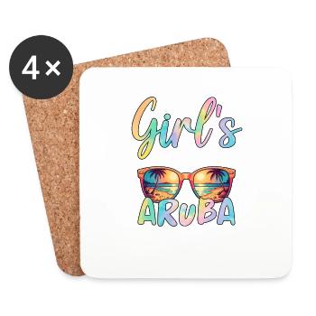 Voyage entre filles à Aruba 2025 - Dessous de verre (lot de 4) - blanc - Devant