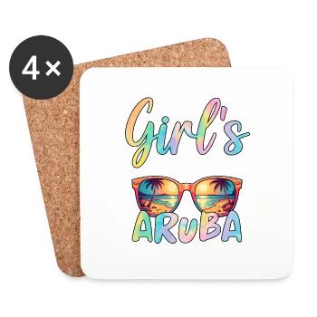 Aruba Girls Trip - Untersetzer (4er-Set) - Weiß - Vorne
