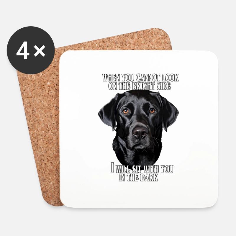 Schwarzer Labrador Zitat - Untersetzer (4er-Set) - Weiß