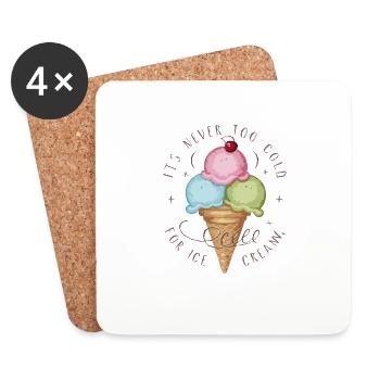 It's Never Too Cold For Cream für einen Eis - Untersetzer (4er-Set) - Weiß - Vorne