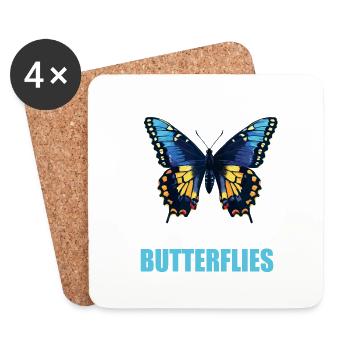 Butterfly Schmetterlinge Schmetterling - Untersetzer (4er-Set) - Weiß - Vorne