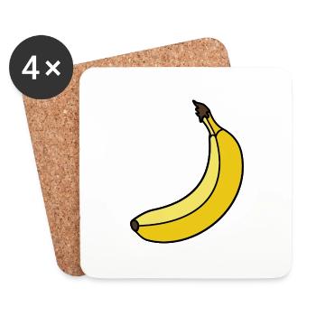 Banane Verkleidung Fasching Bananen Karneval - Untersetzer (4er-Set) - Weiß - Vorne
