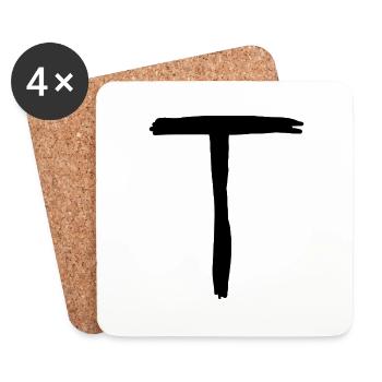 Buchstaben T - Untersetzer (4er-Set) - Weiß - Vorne