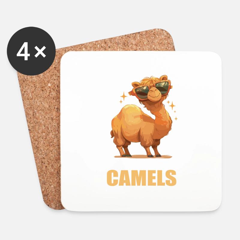 Camel Kamele Kamel - Untersetzer (4er-Set) - Weiß