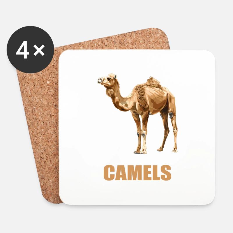 Camel Kamele Kamel - Untersetzer (4er-Set) - Weiß