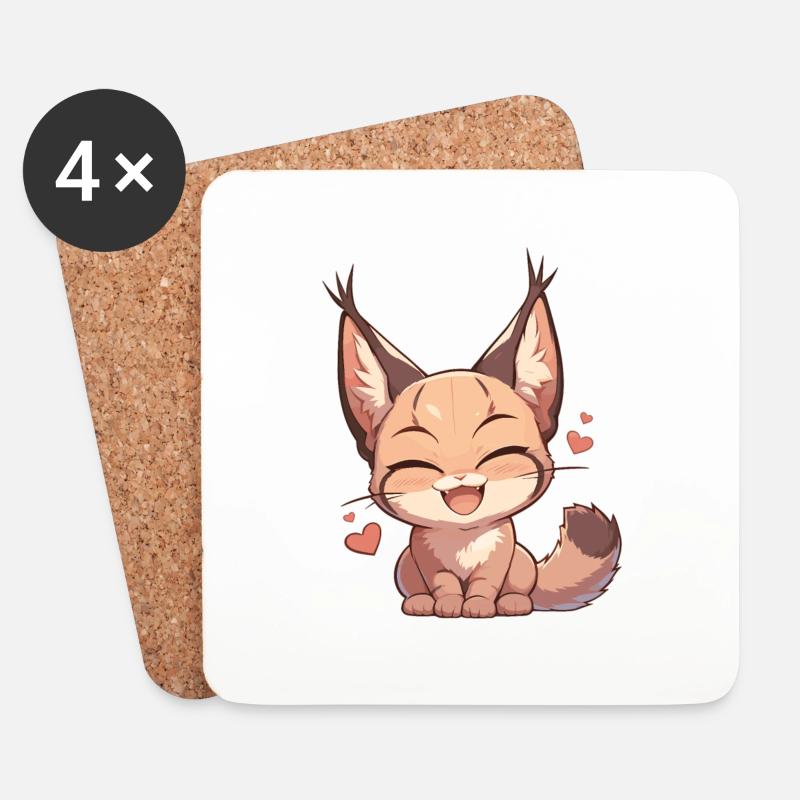 Caracal Karakale Karakal - Untersetzer (4er-Set) - Weiß