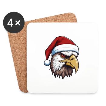 Eagle Head Christmas Portrait - Coasters (set of 4) - white - Front