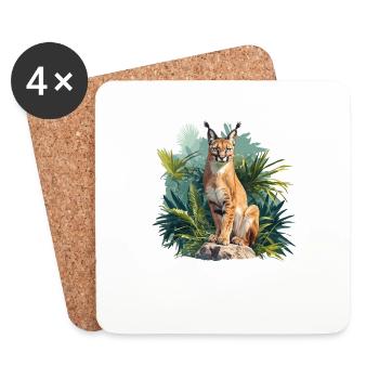 Caracal Karakale Karakal - Coasters (set of 4) - white - Front