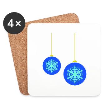 Boules de Noël - Dessous de verre (lot de 4) - blanc - Devant