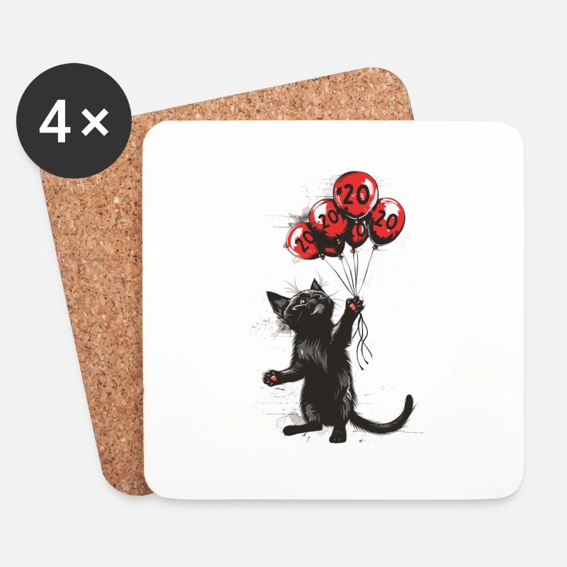 20 Jahre Geschenk 20. Geburtstag Katze - Untersetzer (4er-Set) - Weiß