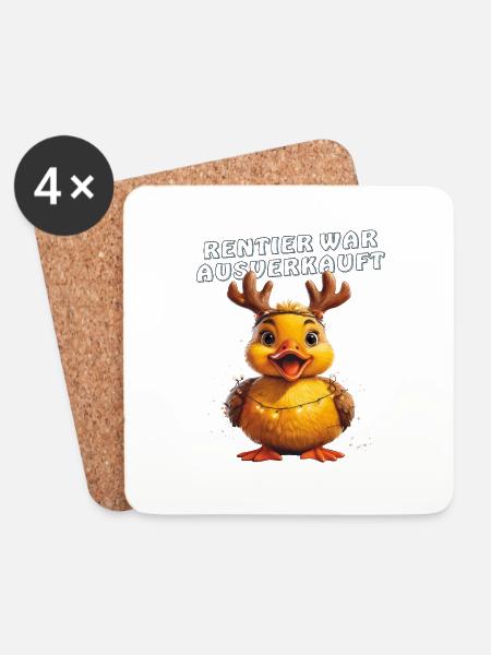 ENTE RENTIER WAR AUSVERKAUFT - Untersetzer (4er-Set) - Weiß
