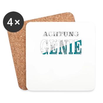 ATTENTION GENIE - Coasters (set of 4) - white - Front