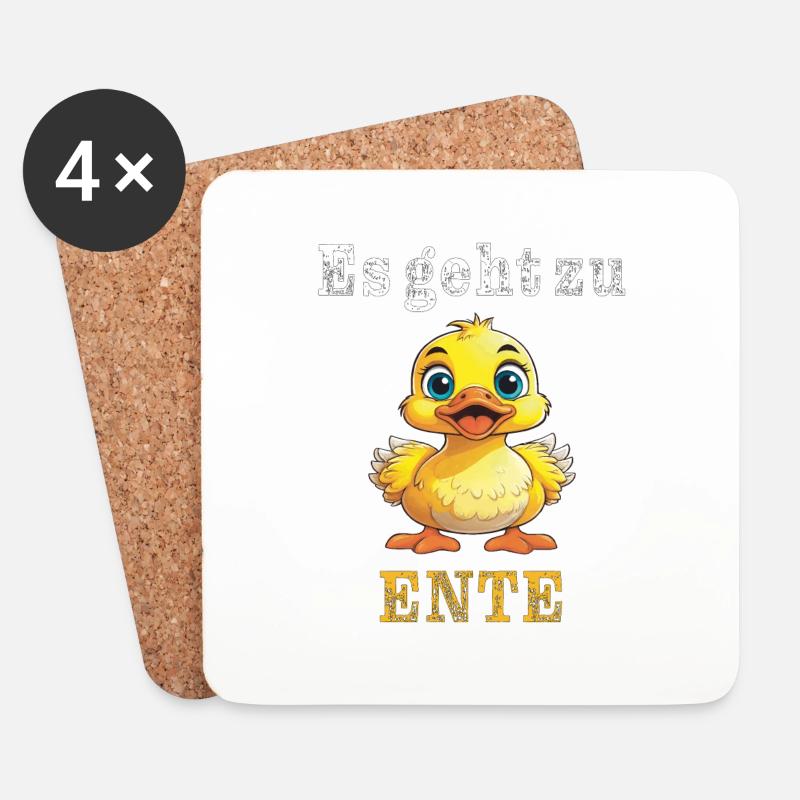 Es geht zu Ente - Untersetzer (4er-Set) - Weiß