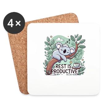 Ruhe ist produktiv - Untersetzer (4er-Set) - Weiß - Vorne