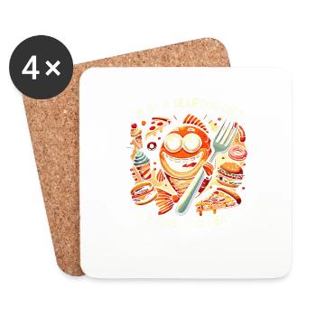 Ich mache eine Meeresfrüchte-Diät. Ich sehe Essen - Untersetzer (4er-Set) - Weiß - Vorne