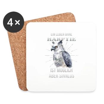 Harpy Saying Tshirt | Cool Bird of Prey | - Coasters (set of 4) - white - Front