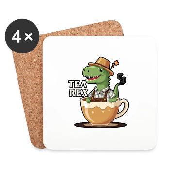 Tea Rex Tyrannosaurus Rex - Untersetzer (4er-Set) - Weiß - Vorne