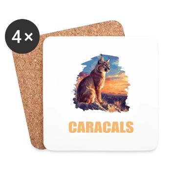 Caracal Karakale Karakal - Coasters (set of 4) - white - Front