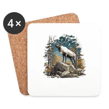 Caribou Karibus Karibu - Untersetzer (4er-Set) - Weiß - Vorne