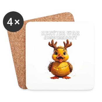 DUCK REINDEER WAS SOLD OUT - Coasters (set of 4) - white - Front