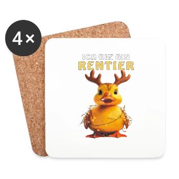 DUCK I'M A REINDEER - Coasters (set of 4) - white - Front