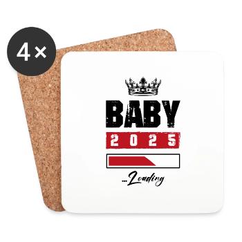 Baby 2025 Loading - Coasters (set of 4) - white - Front