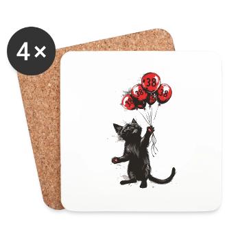 38 Jahre Geschenk 38. Geburtstag Katze - Untersetzer (4er-Set) - Weiß - Vorne