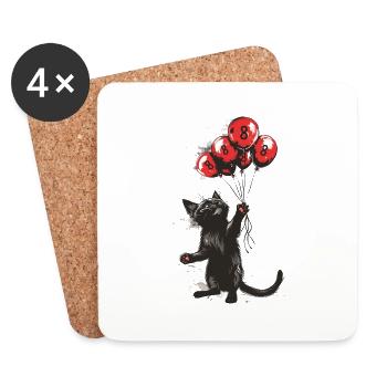 8 Jahre Geschenk 8. Geburtstag Katze - Untersetzer (4er-Set) - Weiß - Vorne