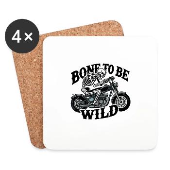 Bone To Be Wild Lustig Skelett Reiter Gruselig Gruselig - Untersetzer (4er-Set) - Weiß - Vorne