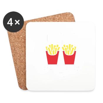 French Fries Food Pun Potato - Untersetzer (4er-Set) - Weiß - Vorne