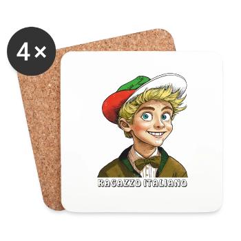 BOY ITALY RAGAZZO ITALIANO - Coasters (set of 4) - white - Front