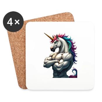 Unicorn Power - Untersetzer (4er-Set) - Weiß - Vorne