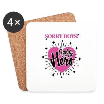 Daddy is my hero Liebe Papa ist der Beste Vater - Untersetzer (4er-Set) - Weiß - Vorne