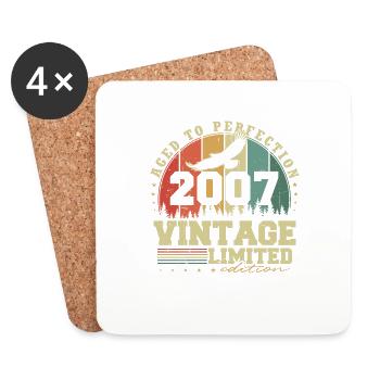 Vintage 2007 Vintage Retro Birthday Gift - Coasters (set of 4) - white - Front